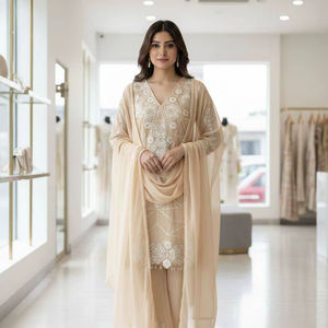 Ensemble de costume en georgette de qualité supérieure pour mariage et occasions festives - Product Image 1