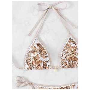Bikinis de Tiras 2026, Traje de Baño Sexy para Mujer, Color Sólido, con Relleno, Conjunto de Bikini para Natación en Venta - Product Image 5
