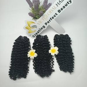 100% extensions de cheveux de trame bouclées profondes brutes cheveux de couleur noire naturelle vietnamienne, cheveux humains vietnamiens - Product Image 4