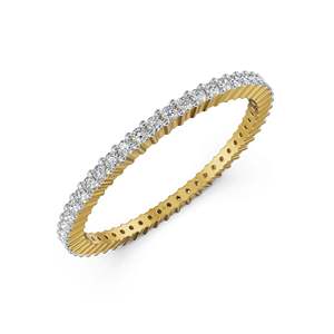 Bague Éternité Ronde Tendance et Élégante en Moissanite, Plaqué Or Argent 925, Idéale pour Mariage, Fiançailles, Anniversaire, Cadeau de Fête - Product Image 6