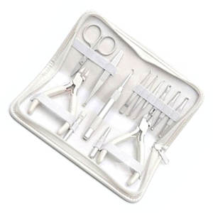 Kit d'outils pour extensions de cheveux avec pinces, ciseaux, pinces à épiler, clips et outils de séparation pour l'installation et le retrait - Product Image 4
