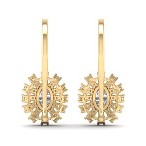 REYES Precio al por Mayor, Pendientes de Plata de Ley 925 con Moissanita, Exquisitos Pendientes de Oro Amarillo de 14K, Impresionante Joyería Fina para Bodas - Product Image 4