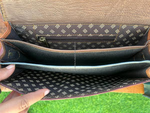 Nouveaux femmes fabriquées à la main cheveux véritables sur imprimé Animal en cuir recyclé couleur trapue sac à main Unique arc-en-ciel couleur sacs à bandoulière - Product Image 6