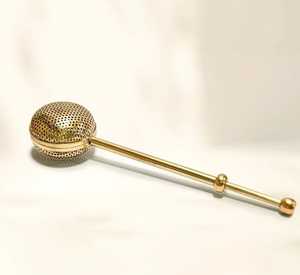 Elegant Brass <b>Tea</b> <b>Infuser</b> Ball with Polished Finish Reusable Loose Leaf Strainer Tool - Product Image 3