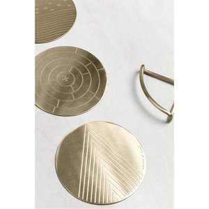 Wholesale Bulk Custom Round <b>Gold</b> Gilding <b>Coasters</b> Premium Wedding Favor <b>Gold</b> Leaf Cup Mats Durable Waterproof Metallic Mat - Product Image 2