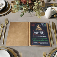 Sampul Menu Kulit PU Bersertifikat ISO Berkualitas Premium Tahan Lama Desain Baru yang Dapat Disesuaikan untuk Restoran Hotel Bar