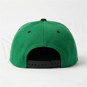 Green <b>Snapback</b> <b>Cap</b> with White Mountain Embroidery 6-Panel Adjustable Flat Brim Unisex Outdoor Casual Hat - Product Image 2