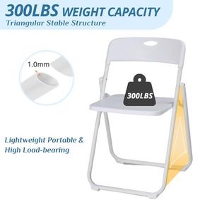 6 Pack Commercial-Grade Plastic Folding <b>Chairs</b> Portable and <b>Stackable</b> for Indoor and <b>Outdoor</b> Events Home Partys and Picnics - Product Image 5