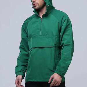 Mens Outdoor Anorak Windbreaker Hooded Half Zip <b>Pullover</b> Lightweight <b>Rain</b> Resistant Sports Utility <b>Jacket</b> With Front Flap Pocket - Product Image 6