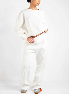 Conjunto Deportivo de Invierno para Mujer, Talla Grande, Hombros Caídos, Personalizado, con Logotipo Impreso en 3D, Conjunto de 2 Piezas, Sudadera Cómoda - Product Image 2