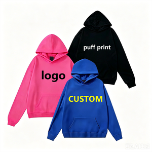 เสื้อฮู้ดดี้สตรีทแวร์คุณภาพสูง 450 กรัม สำหรับผู้ชาย พิมพ์ลายพัฟฟ์ประดับเพชรเต็มตัว ผลิตตามสั่งจากโรงงาน ขายส่ง มีสินค้าในสต็อก - Product Image 1