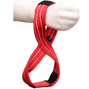 Sangles de levage en forme de 8 de haute qualité, en nylon rouge, avec fermeture Velcro réglable, pour la musculation, unisexes. - Product Image 5