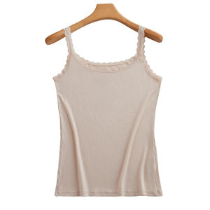 Débardeur sans manches en coton pour femme, débardeur sexy en tricot gaufré à coupe courte pour femme - Product Image 3