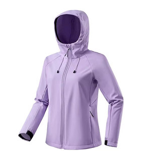 Veste coupe-vent à capuche avec fermeture éclair, style sportif, coupe classique, couleur unie, extérieur en polyester, unisexe, pour l'automne - Product Image 1