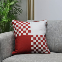 Housse de coussin carrée tissée moderne multi-usages, design patchwork aux couleurs magnifiques, logo personnalisé, coton écologique, maison, hôtel