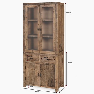 Modern Eco-friendly Wooden <b>Sideboard</b> with Glass Doors and 4 ft <b>Storage</b> Drawers for Dining Living Room School & Hospital Use - Product Image 6