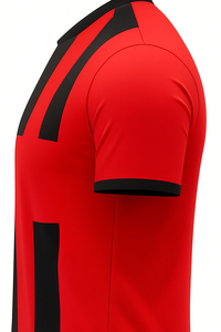Red Black <b>Soccer</b> Jersey Set Flag Solid Printed Front Quick Dry Polyester Football Uniform Custom Teamwear Short Sleeve Match Kit - Product Image 6