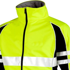 Veste de sécurité haute visibilité classe 2 imperméable jaune réfléchissant avec panneaux noirs pour vêtements de travail - Product Image 2
