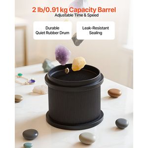 Buratto per lucidatura rocce da 2 libbre con regolazione a 4 velocità, timer da 1-9 giorni, copertura in PC per la riduzione del rumore, lucidatrice a 4 velocità per kit di lucidatura rocce - Product Image 5