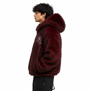 Sweat-shirts en molleton shaggy pour hommes, logo brodé personnalisé, veste à capuche entièrement zippée, poches avant, texture douce, vêtements décontractés d'hiver, USA - Product Image 3