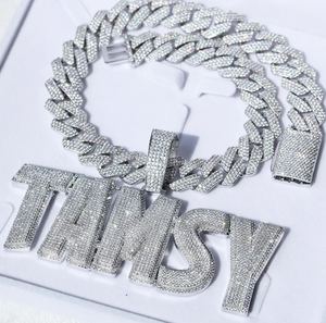 จี้เพชรโมอิสซาไนต์ทรงกลมเจียระไนแบบบริลเลียนท์สั่งทำพิเศษ ประดับด้วยเงินแท้ 925 พร้อมอักษรย่อ สร้อยคอฮิปฮอปสำหรับแร็ปเปอร์ - Product Image 4