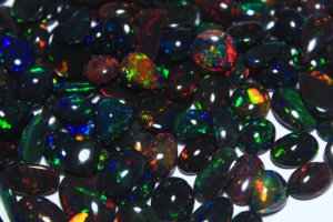<b>7</b>*5mm Ethiopian Black Opal Oval Cut Smoked Treated Smooth Loose Gemstone Cabochon Color Play <b>Fire</b> Opal Direct Factory - Product Image 5