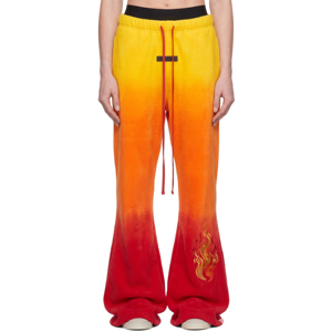 Men's Gradient Fleece Flare Pants With Flame Embroidery <b>Drawstring</b> Waist Flare Pants Casual Winter Flare <b>Trouser</b> Pajama Men - Product Image 4