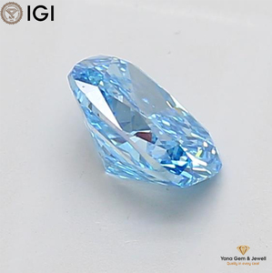 Diamant de laboratoire CVD, taille coussin, 1,00 carat, avec certificat IGI, couleur bleu vif fantaisie, clarté VS1, idéal pour un cadeau de fiançailles. - Product Image 6
