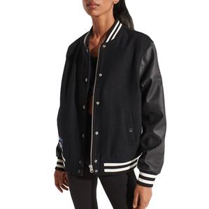 Vestes d'université en laine de meilleure qualité pour femmes avec manches en cuir Collection d'hiver Street Wear Vestes d'université pour femmes - Product Image 1