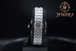 Reloj Mossinate de Acero Inoxidable Plateado de Alta Calidad, Elegante y Resistente al Agua con Diamantes Genuinos para Uso Diario - Product Image 4
