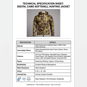 Veste d'hiver en softshell pour homme, en spandex/nylon, coupe-vent, respirante, en polaire, à manches longues, camouflage Optifade - Product Image 6