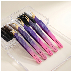 Pinzas para Pestañas con Punta de Fibra, Pinzas para Pestañas de Acero Inoxidable Japonés, Herramientas para Pestañas, Pinzas para Extensión de Pestañas para Salón de Belleza - Product Image 1
