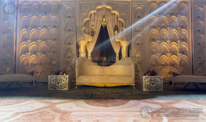 Trending Wedding White 3D Carved Mehrab <b>Stage</b> traditional <b>stage</b> golden <b>stage</b> outdoor indoor - Product Image 3
