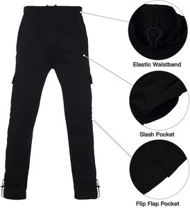 Chándal con Capucha para Hombre, Color Negro, Manga Larga, Cierre Frontal con Cremallera, Ropa Deportiva Informal, 100% Algodón, Transpirable, Corte Regular - Product Image 3