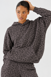 Women’s Graphite <b>Leopard</b> <b>Print</b> Oversized <b>Hoodie</b> And Wide Leg Jogger Set Casual Streetwear Tracksuit Custom Wholesale Fashion Set - Product Image 5