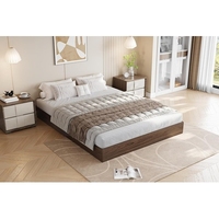 Massivholz Handgeschnitztes Luxus-Schlafzimmerbett Handgefertigtes Holz-Kingsize-Bett Beste Möbel Premium-Qualität Rahmen mit Fußteil