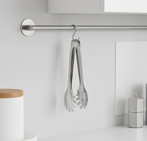 ที่คีบสปาเก็ตตี้สแตนเลสสตีลทรงโบโฮ สีเงิน พร้อมหัวหยัก เหมาะสำหรับใช้ในบ้าน โรงแรม และงานจัดเลี้ยง - Product Image 3