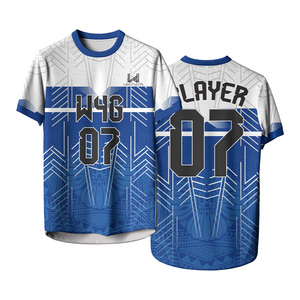 Camisetas de Fútbol Personalizadas para Hombre, Transpirables, Antibacterianas, de Media Manga, con Nombre y Números del Equipo Personalizados, 100% Poliéster - Product Image 1