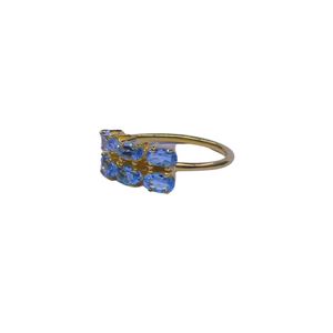Anillo Clásico de Plata de Ley 925 Chapado en Oro con Topacio Azul para Mujer, Joyería para Bodas - Product Image 5