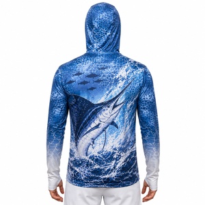 Sweat à capuche de pêche personnalisé avec logo, imperméable, coupe-vent, manches longues, UPF 50, évacuation de l'humidité, séchage rapide, fabricant OEM - Product Image 2