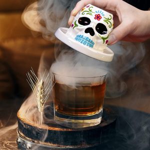 Smoky — crâne de couleur noire, suceurs de Cocktail, wifi, crâne de mort - Product Image 1