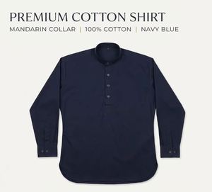 เสื้อเชิ้ตผู้ชายสไตล์วินเทจ ผ้าฝ้าย 100% ปกคอปก แขนยาว แบบอเมริกัน ผลิตซ้ำจากผ้าฝ้ายสี - Product Image 2