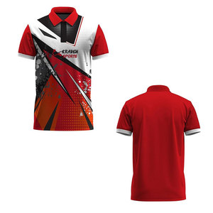 เสื้อกีฬาพิมพ์ลายแบบคอปกพับได้ตามสั่ง ผลิตจากวัสดุโพลีเอสเตอร์ 100% - Product Image 3