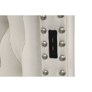 Lit King Size Hazel Cream Style Moderne en Bois avec Revêtement et Chargeur USB - Product Image 6