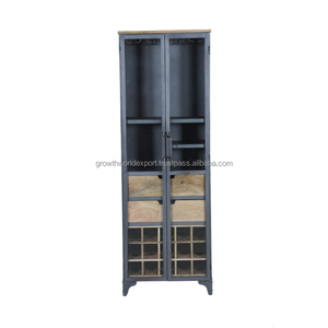 Meuble de bar moderne en bois massif à 4 tiroirs avec rangement pour la maison et l'hôtel, meuble de salon fait main Rajasthan GWE248 - Product Image 1