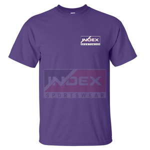 INDEX Sportswear Men's Purple Short Sleeve T-Shirt O-Neck Regular Fit Printed Logo Casual Jersey Cotton - Product Image 1