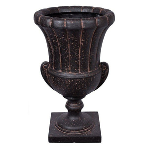 Urne de jardin vintage en métal avec finition émaillée, pot de fleurs extérieur pour la plantation de verdure et de fleurs, décoration de style antique - Product Image 5