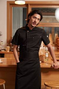 ชุดยูนิฟอร์มเชฟร้านอาหารโรงแรม ผ้าฝ้ายอ๊อกซ์ฟอร์ด แขนสั้น สำหรับพนักงานบริการมืออาชีพ ชุดทำงานครัว - Product Image 5