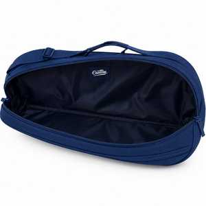 Sac de sport en toile bleu marine avec logo personnalisé, fermeture à glissière, durable, imperméable, portable, sac de voyage pour la salle de sport, compartiment pour chaussures - Product Image 3