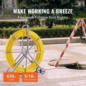Cavo passacavi in fibra di vetro da 5/16 pollici, 656 piedi, con bobina in acciaio e 3 teste di trazione, accessorio e parte di ricambio - Product Image 2
